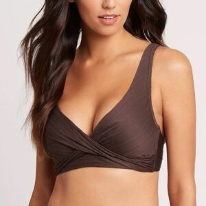 SEA LEVEL WOMEN’S  CROSS FRONT SWIM BIKINI TOP NWT CASABLANCA EXPRESSO SZ 4